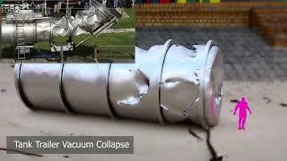 Houdini rigid simulation tank trailer vacuum collapse study | Implosion rnd