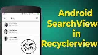 Filter RecyclerView using Search View |  search in recyclerview android example