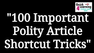 Important Polity Article Shortcut Tricks | TNPSC Polity | Constitution Shortcut | Quick Learning |
