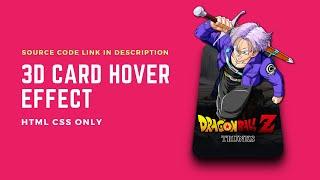 3D Card Hover Effect Using HTML CSS Only