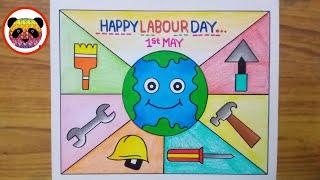 World Labour Day Drawing / World Labour Day Poster Drawing / Labour Day Drawing Easy Steps
