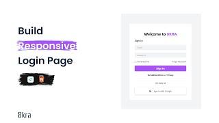 How To Create Responsive Login Page | Using Only Html & Tailwindcss