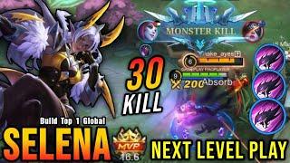 30 Kills!! Next Level Play Selena One Hit Kill Build - Build Top 1 Global Selena ~ MLBB