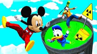 GTA 5 Mickey x Donald Duck x Goofy Jumping Into Toxic Pool (Funny Ragdolls) #3