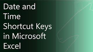 Current Date and Time Shortcut Keys Microsoft Excel