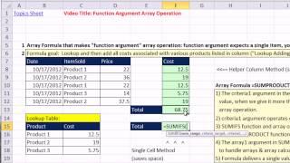 Ctrl + Shift + Enter: Excel Array Formulas #05: Function Argument Array Operations