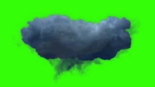 Black Cloud On Green Screen | Thunders and Lightning clouds |  Rainy Cloud Effects | Chromakey |