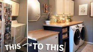 Laundry Room Makeover w/ Wood Countertops!