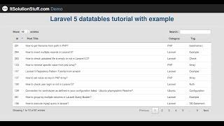 Laravel 5 - How to Implementing datatables tutorial using yajra package