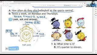 ГДЗ Spotlight 4 анг.Module 2 стр.30 упр. 1,2,3. 4a work and play (volleyball, once a day, what time)