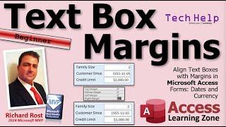 Align Text Boxes with Margins in Microsoft Access Forms: Dates and Currency