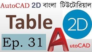 #31. AutoCAD Bangla Tutorial (Part-31) | Table Command in AutoCAD