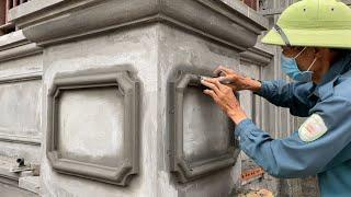 Creative Construction Tips With Round Plastic Pipes And Cement Rendering Skills On The House Pillars