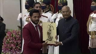 President Kovind confers Arjuna Award, 2021 on Shri Harmanpreet Singh