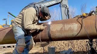 Welding 20" Casing Pipe, Cap Pass with 8P+ Pipeliner