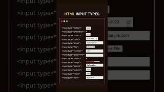 Master HTML Input Types! #html #inputtypes #webdevelopment #frontend #coding