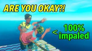 Stuck on a RAFT with a bunch of morons, Part 5 // Raft Funny Moments