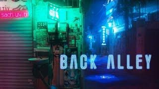 Back Alley Ambience | ASMR | Bar street at night, neon lights, distant music, people, traffic sounds