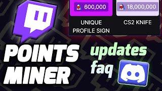 Twitch Channel Points Miner. How to Update. Discord