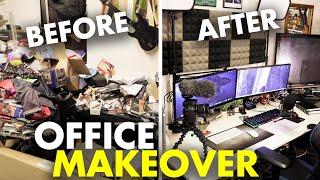 EXTREME OFFICE MAKEOVER! | Turning My Cluttered Garage into a HOME YOUTUBE STUDIO!