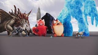 Animation Cartoon monsters size comparison