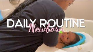 Day in the life of single mom | 2 month old newborn + Bath