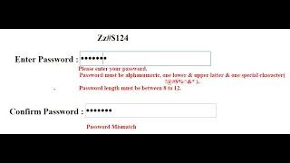 Secure Password Validation With Confirm Password In AngularJS