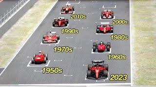Ferrari F1 2023 vs One Ferrari F1 from each decade (1950-2023) - Monaco GP