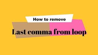 How to remove last comma from loop in c | How to delete last comma from loop in c