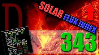 SOLAR FLUX INDEX hits 343, COULD it go higher? HAM RADIO operators love big numbers PART1