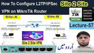 How To Configure L2TP IPSec Site To Site VPN on MikroTik | MTCNA | Lecture-57