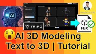 AI Text to 3D Model - AI 3D Modeling - Tripo - Tutorial | Export FBX