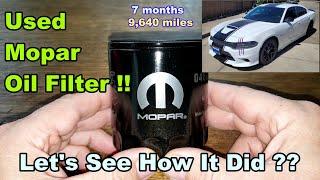 Mopar MO-339 Oil Filter Cut Open, Used Mopar Oil Filter Cut Open