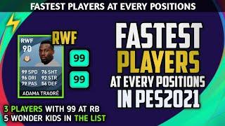 FASTEST PLAYERS AT EVERY POSITIONS IN PES2021 | Ft Mbappe, Davies