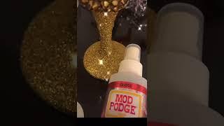 How to seal glitter without using resin, mod podge ultra spray #glittercraft #glittercrafts