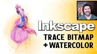 Inkscape Trace Bitmap Tutorial: Multiple Color Scans | Watercolor Effect | Spray Tool Clone vs. Copy