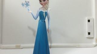 Paper craft 3D Disney Frozen Elsa How to Make Tutorial 紙工藝3D迪士尼冷凍艾爾莎是怎樣煉成的教程