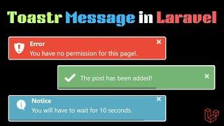 How to Show Toastr Message in Laravel | Laravel E-Commerce Project Tutorial for Beginners