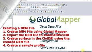 How to create DEM files using global mapper and export to Autocad Civil3D