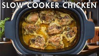 The Best Creamy Garlic Herb Chicken Thighs | Slow Cooker Magic!