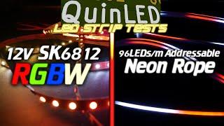 QuinLED 12v SK6812 RGBW and 96LEDs/m in a Neon Rope Sleeve