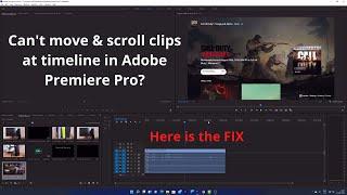 How to fix can't move & scroll clips at timeline in Adobe Premiere Pro