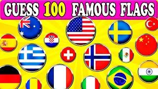  Guess 100 FLAGS in 10 SECONDS ⏰ / Famous Flag Quiz ⭐