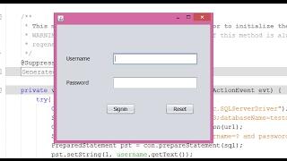 Login Form in java using Netbeans and Sql Server