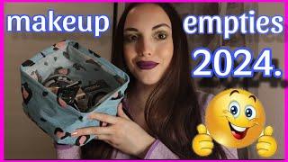 Vlogmas 24/31MAKEUP EMPTIES 2024. Koliko sam šminke potrošila za godinu dana? #makeupempties