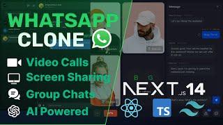 Build and Deploy a Full Stack WhatsApp Clone | Video Calls, Screen Sharing | React.js, TypeScript