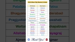 Old and New City Names in India