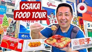 Osaka Dotonbori Street Food!   Must Try Food in Osaka! Takoyaki, Gyoza and Green Tea Ice Cream! 