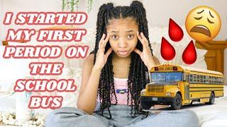 FIRST PERIOD HORROR STORY | started my period on the school bus | just jordyn