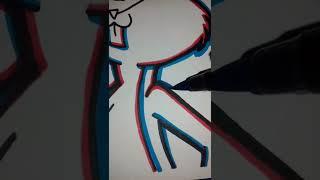 Drawing Bugs Bunny! Glitch Effect Like a Pro! Looney Tunes Character! #shorts #short #art #drawing